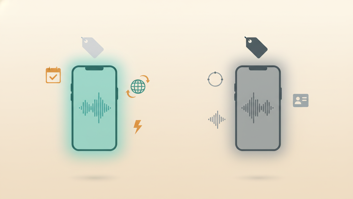 Two stylized smartphones side by side, the Relay phone glowing teal with more included-feature icons floating around it